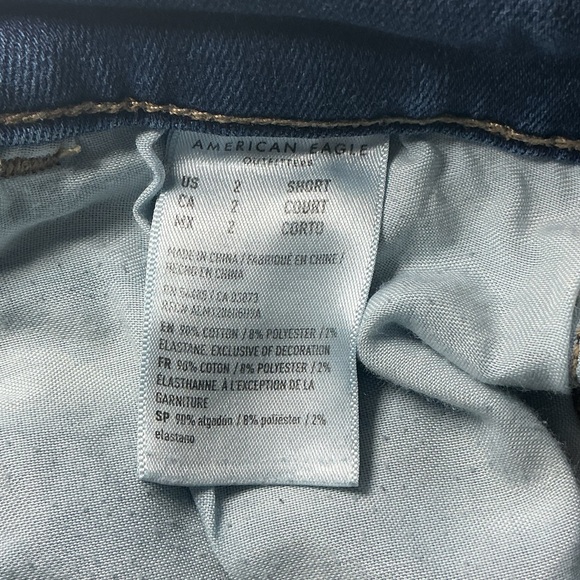 American Eagle Outfitters Dark Blue Distressed Skinny Jeans - Picture 13 of 13